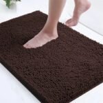 tapis de salle bain en microfibre doux pour un confort ultime marron 40x60cm 387 1