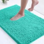 tapis de salle bain en microfibre doux pour un confort ultime turquoise 40x60cm 765 1