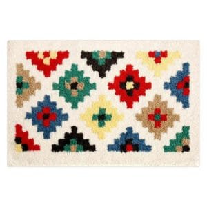 Tapis Géométrique En Microfibre Polyester: Confort Et Style Antidérapant! 3 Tapis Géométrique En Microfibre Polyester: Confort Et Style Antidérapant!