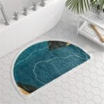 Transformez Votre Bain Avec Notre Luxueux Tapis De Bain Demi-lune! Bleu à Motifs / 40x60cm