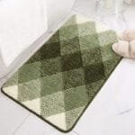 Transformez Votre Bain Avec Notre Tapis De Bain Motif Carreaux En Microfibre! #3e3d25 / 40x60cm