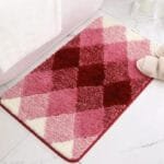 Transformez Votre Bain Avec Notre Tapis De Bain Motif Carreaux En Microfibre! #650b0b / 40x60cm