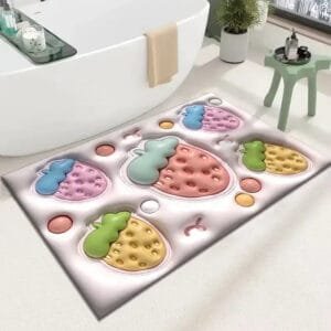 Transformez Votre Salle De Bain Avec Notre Tapis 3d Fraise! Style 1 / 40x60 Cm