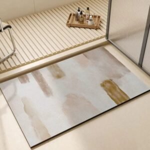 transformez votre salle de bain avec notre tapis beige elegant diatomite beige marron 661 1