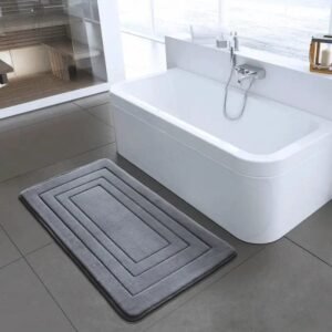 transformez votre salle de bain avec notre tapis elegant et absorbant gris 758 1