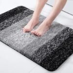 transformez votre salle de bain avec notre tapis en microfibre noir blanc et gris 792 1
