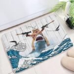 transformez votre salle de bain avec notre tapis fantaisie requin chat 40x60cm 508 1