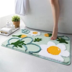 transformez votre salle de bain avec notre tapis motif fleur design a1 45x65cm 785 1