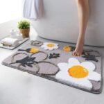 transformez votre salle de bain avec notre tapis motif fleur design a2 45x65cm 214 1