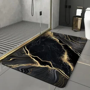 Transformez Votre Salle De Bain Avec Notre Tapis De Bain Noir Et Doré! - Or Noir / 40x60cm