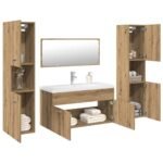 Ensemble de Meubles de Salle de Bain Chêne Artisanal - 5 Pièces