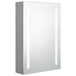 Armoire de toilette miroir lumineux – Gris Béton, 50 x 70 cm – vue 2
