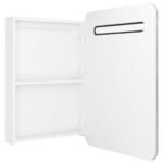 Armoire de toilette miroir lumineux – Blanc Brillant, 60 x 80 cm – vue 5