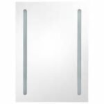 Armoire de toilette miroir lumineux – Blanc Chêne, 50 x 70 cm – vue 4