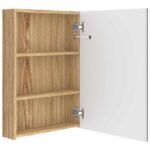 Armoire de toilette miroir lumineux – Blanc Chêne, 50 x 70 cm – vue 5