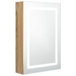 Armoire de toilette miroir lumineux – Chêne, 50 x 70 cm – vue 2