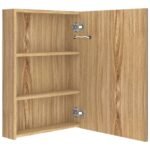 Armoire de toilette miroir lumineux – Chêne, 50 x 70 cm – vue 5