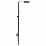 Colonne de douche thermostatique – Noir mat, pomme carrée 20 x 20 cm