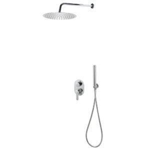 Colonne de douche inox – Finition miroir, pomme 30 x 30 cm