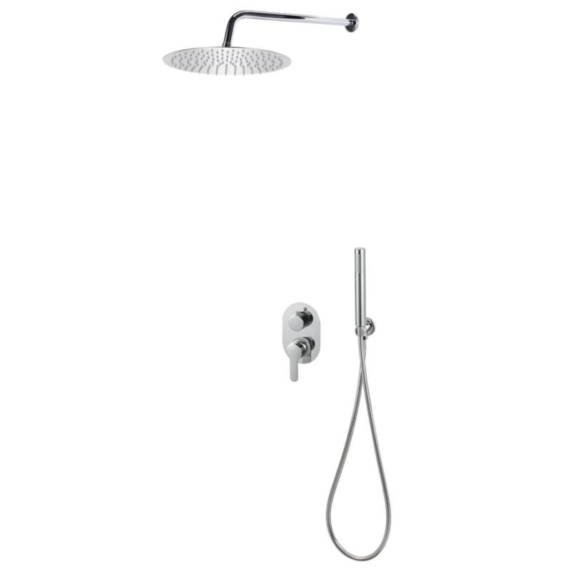 Colonne de douche inox – Finition miroir, pomme 30 x 30 cm
