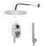 Colonne de douche inox – Finition miroir, pomme 30 x 30 cm