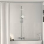 Colonne de douche thermostatique – Chrome, pomme ronde Ø 20 cm
