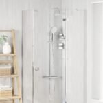 Colonne de douche thermostatique – Chrome, pomme ronde Ø 20 cm