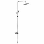 Colonne de douche thermostatique – Chrome, pomme ronde Ø 20 cm