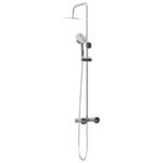 Colonne de douche thermostatique – Chrome, pomme ronde Ø 20 cm