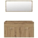 Ensemble meuble salle de bain – Chêne artisanal, 4 Pièces – vue 5