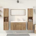 Ensemble meuble salle de bain – Chêne artisanal, 5 Pièces – vue 3