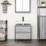 Meuble salle de bain une vasque 60 cm – Avec lavabo et tiroirs