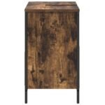 Meuble salle de bain une vasque 60 cm – Chêne fumé, lavabo et tiroirs