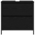 Meuble salle de bain une vasque 60 cm – Chêne noir, lavabo et tiroirs