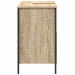 Meuble salle de bain une vasque 60 cm – Chêne sonoma, lavabo et tiroirs
