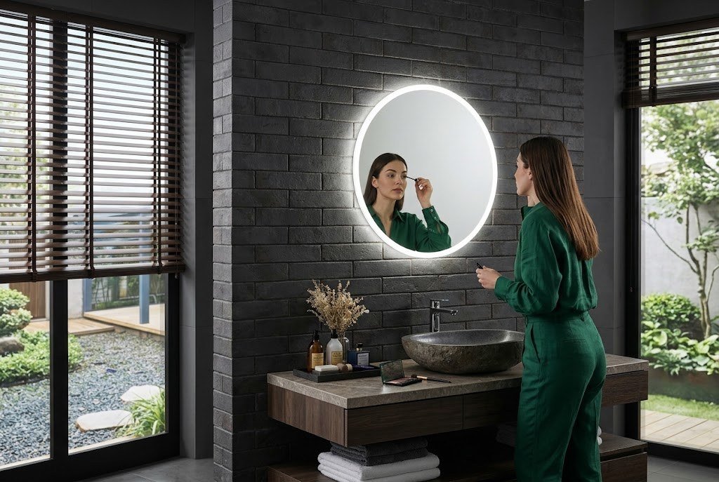 Un miroir qui adoucit la pièce