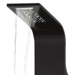 Panneau de douche – Noir Aluminium, Pluie Jets Massage, 130 cm – vue 6