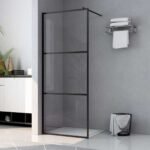 Paroi de douche italienne – Noire, Verre ESG, 90 x 195 cm – vue 2